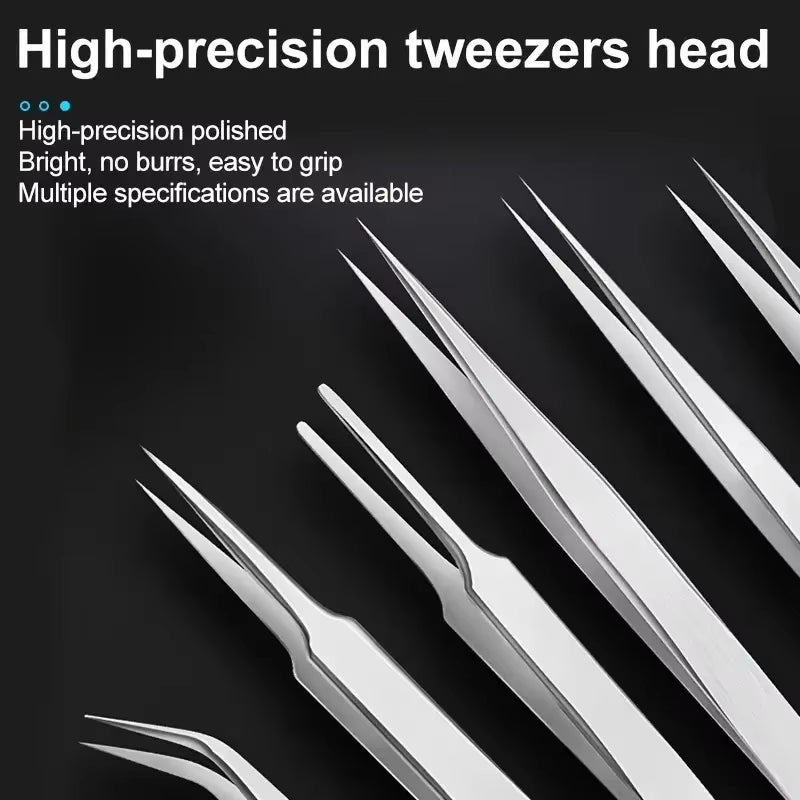 6-Piece Stainless Steel Tweezers Ts-15 Succulent Plant DIY Elbow Tweezers Gooi Tweezers Set
